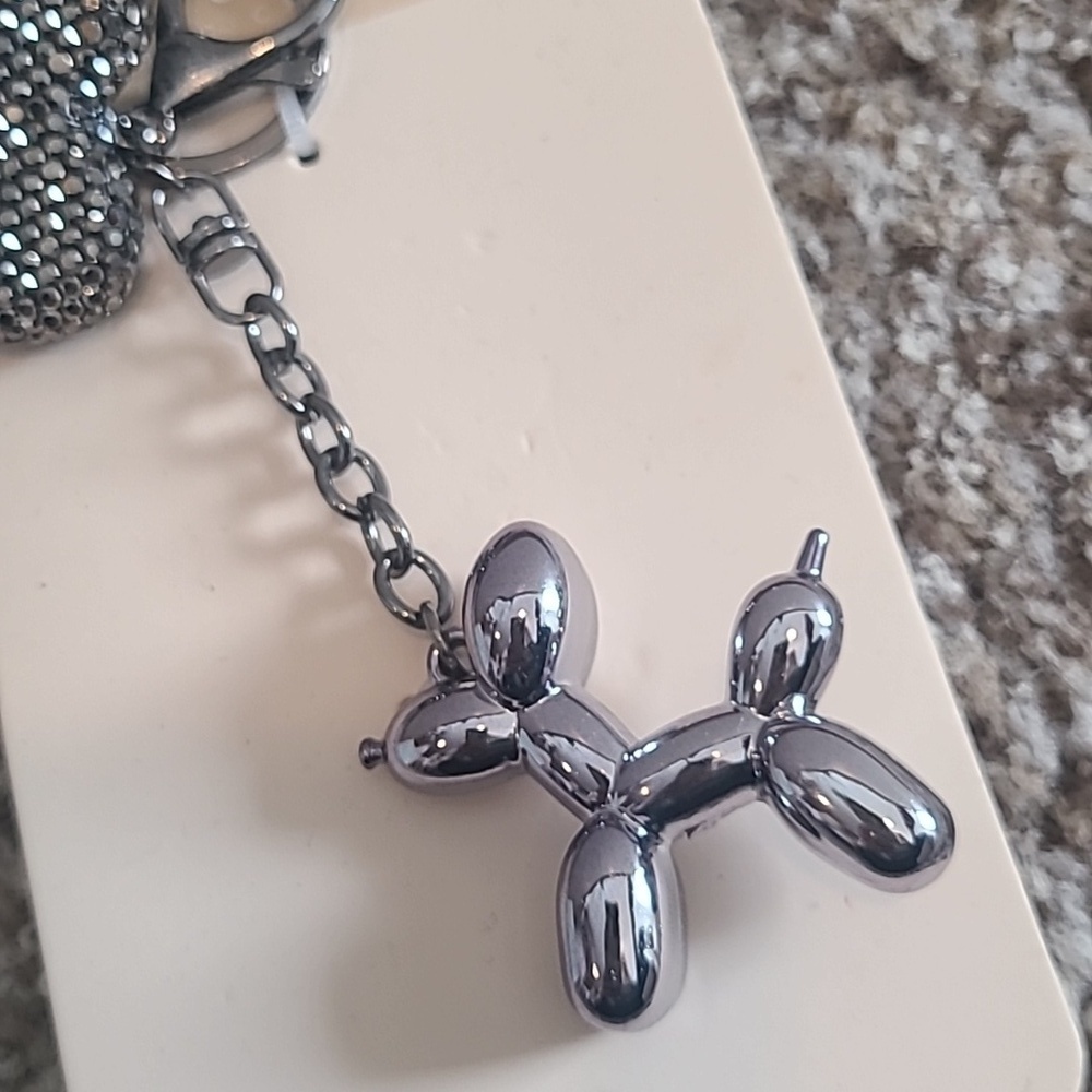 Studio Black Heart and Balloon Dog Keychain Bag Charm - Picture 3 of 5